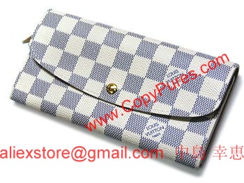 ルイヴィトン　財布　ダミエアズール　ファスナー長札　長財布　ポルトフォイユエミリー　N63021